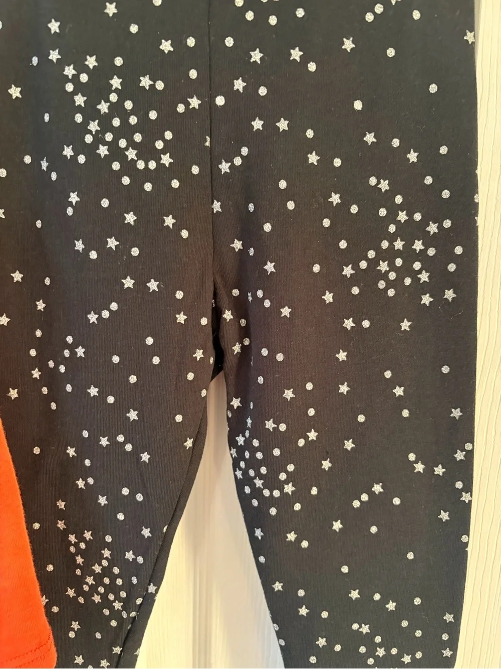 Girls Carter's Orange Pumpkin & Black Star Leggings Halloween Set 18M